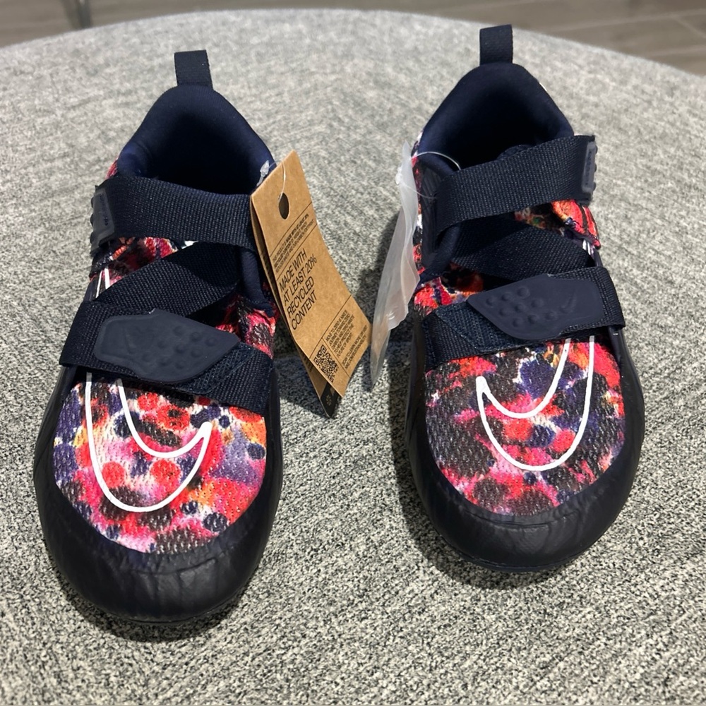 Nike Women's Multicolor Floral Print Athletic Shoes with Navy Straps